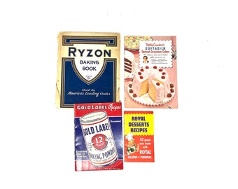4 Vintage Recipe Books: Ryzon, Royal Desserts, Betty Crocker