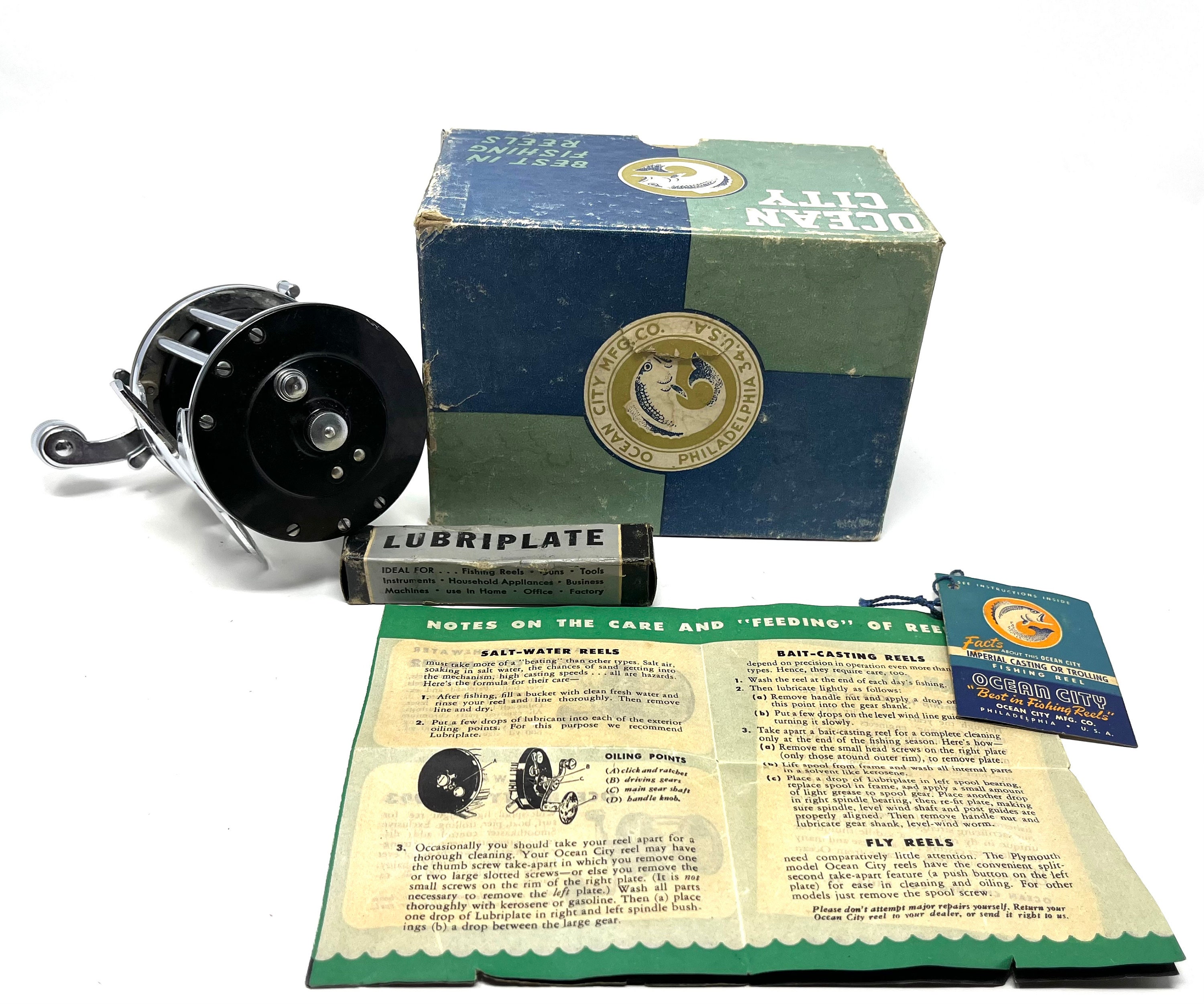 Vintage Ocean City Imperial 910 Fishing Reel With Box and Papers / Antique  Fishing Reel Ocean City Imperial 910 -  Denmark