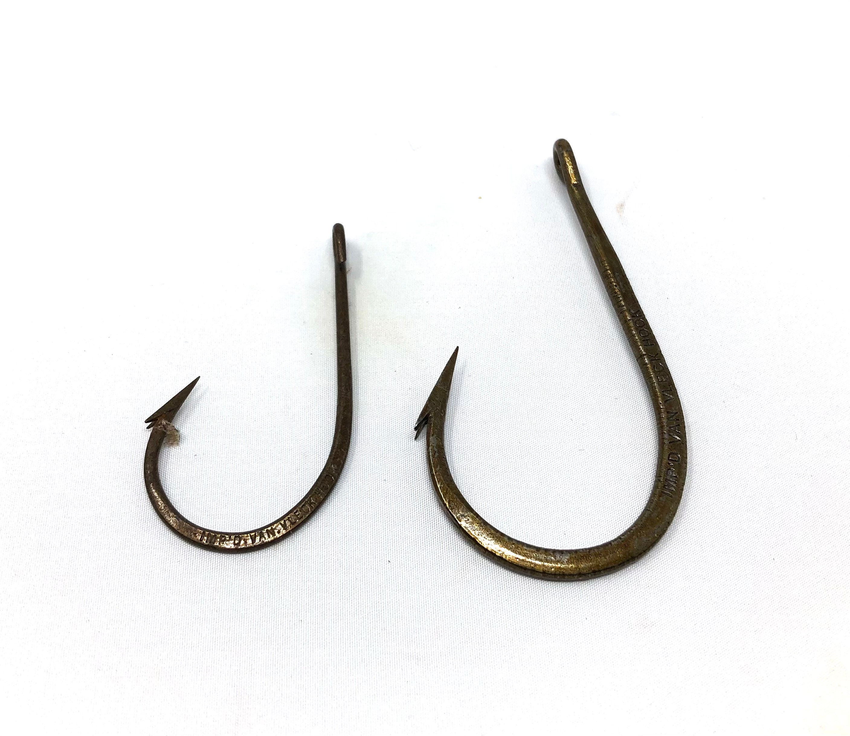 2 Vintage Sport Fishing Hooks / Antique Improved Van Vleck Fish Hook / Fish  Hook Patented 1800s