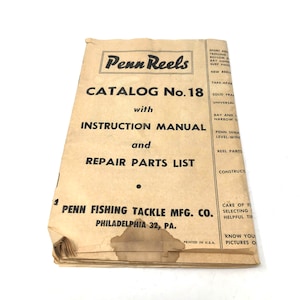 Penn Reels Salt Water Reel Catalog No 18 Vintage / Antique Fishing Reel Catalog Penn Reels