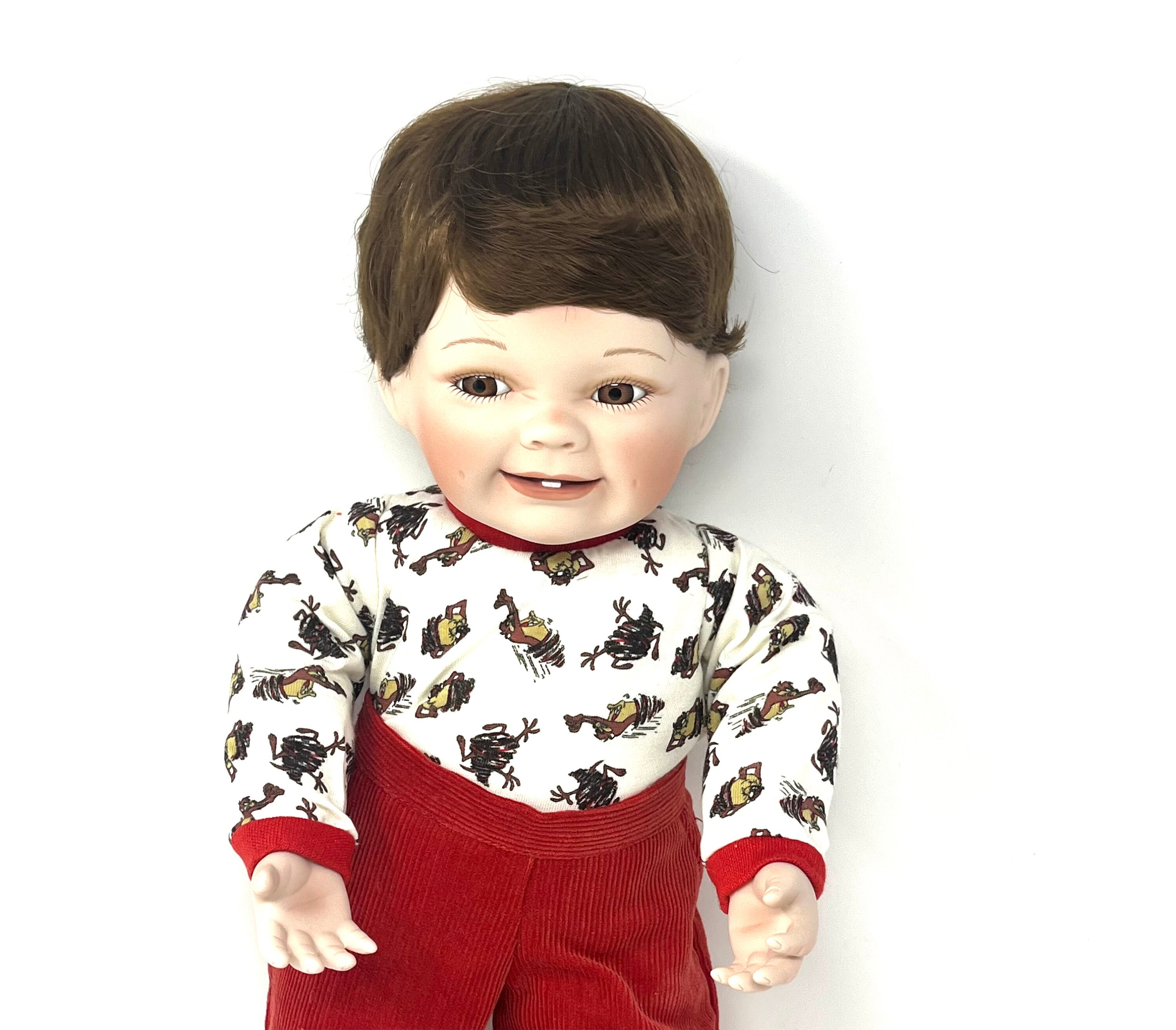 Looney Tunes Taz Little Tornado Kathy Hippensteel Porcelain Doll Vintage / Antique Little Tornado Looney Tunes Doll