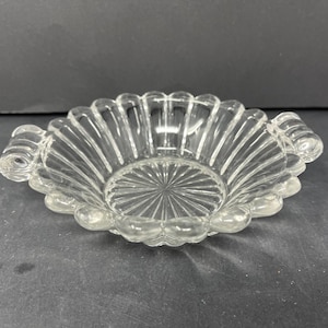 Vintage Heisey Crystolite Glass Candy Dish with Tab Handles