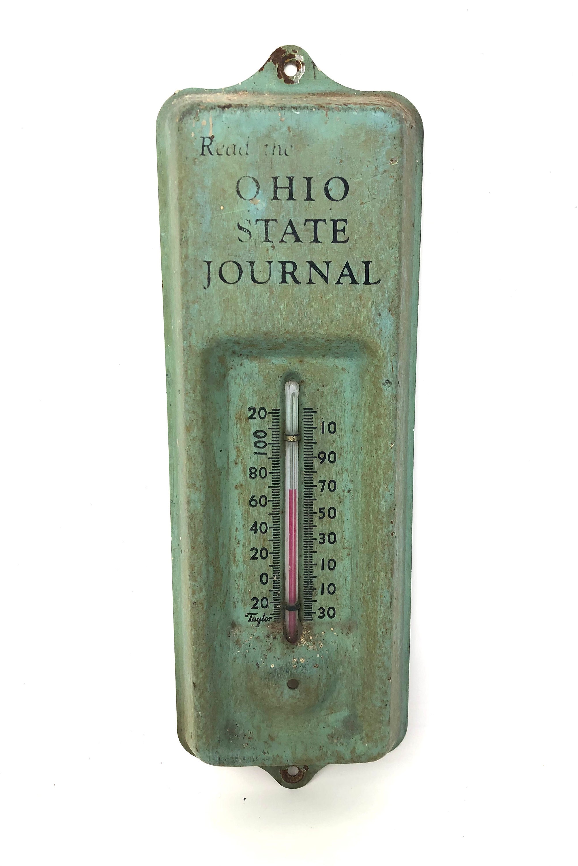 VTG Solid Brass BUCKEYE Incubator Co Thermometer Springfield OH USA 12  B-8214