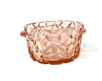 Vintage Pink Depression Glass Candy Dish / Antique Candy Dish Footed Pink Depression Glass