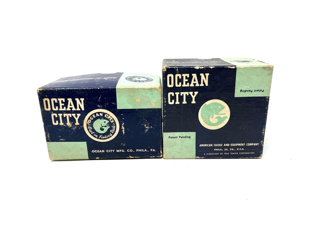 2 Vintage Ocean City Fishing Reel Boxes / Antique Fishing Reel Box Only