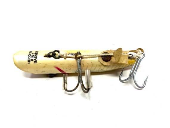 Vintage Heddon King Basser Fishing Lure With Glass Teddy Bear Eyes /  Antique Fishing Lure Heddon King Basser -  Canada