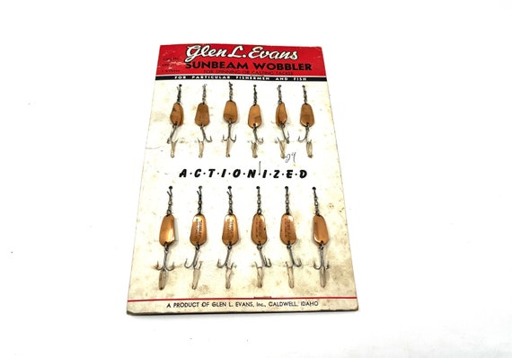 12 Vintage Glen Evans Sunbeam Wobbler Fishing Lures on Store Card / Antique  Fishing Lure Glen Evans Sunbeam Wobbler -  Finland