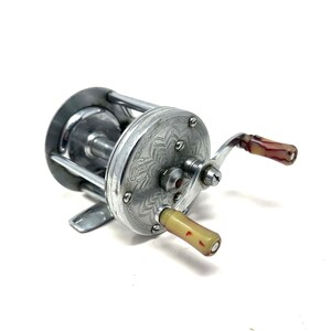 challenger fishing reel Vintage Kalamazoo Tackle Co Challenger 1718 Engraved Bait Casting Reel /  Antique Fishing Reel Kalamazoo Challenger 1718