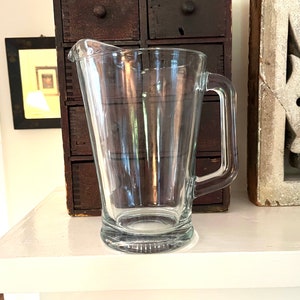 Libbey Clear Glass Pitcher 60 Oz 8 1/2 &quot; Tall Vintage / Antique Glass Pitcher by Libbey