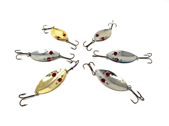 Vintage Red Eyed Wobbler Spoon Lures / 6 Antique Fishing Lures Red Eyed  Wobbler Spoons -  Hong Kong