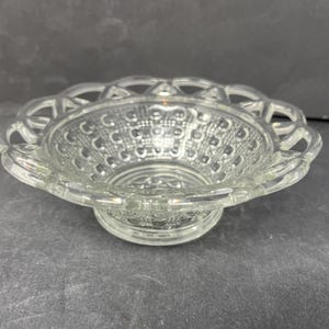 Imperial Glass Clear Open Lace Candy Trinket Bowl Vintage / Antique Bowl Imperial Glass