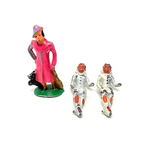 3 Barclay Toy Figures Woman with Dog Sitting Woman Vintage / Antique Toy Barclay Figurine Woman with Dog / Barclay Collectible Women Sitting