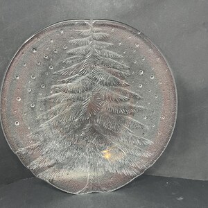 Mikasa Noel Clear Crystal Pine Tree and Dots Torte Plate Vintage 14&quot; / Antique Mikasa Noel Serving Platter