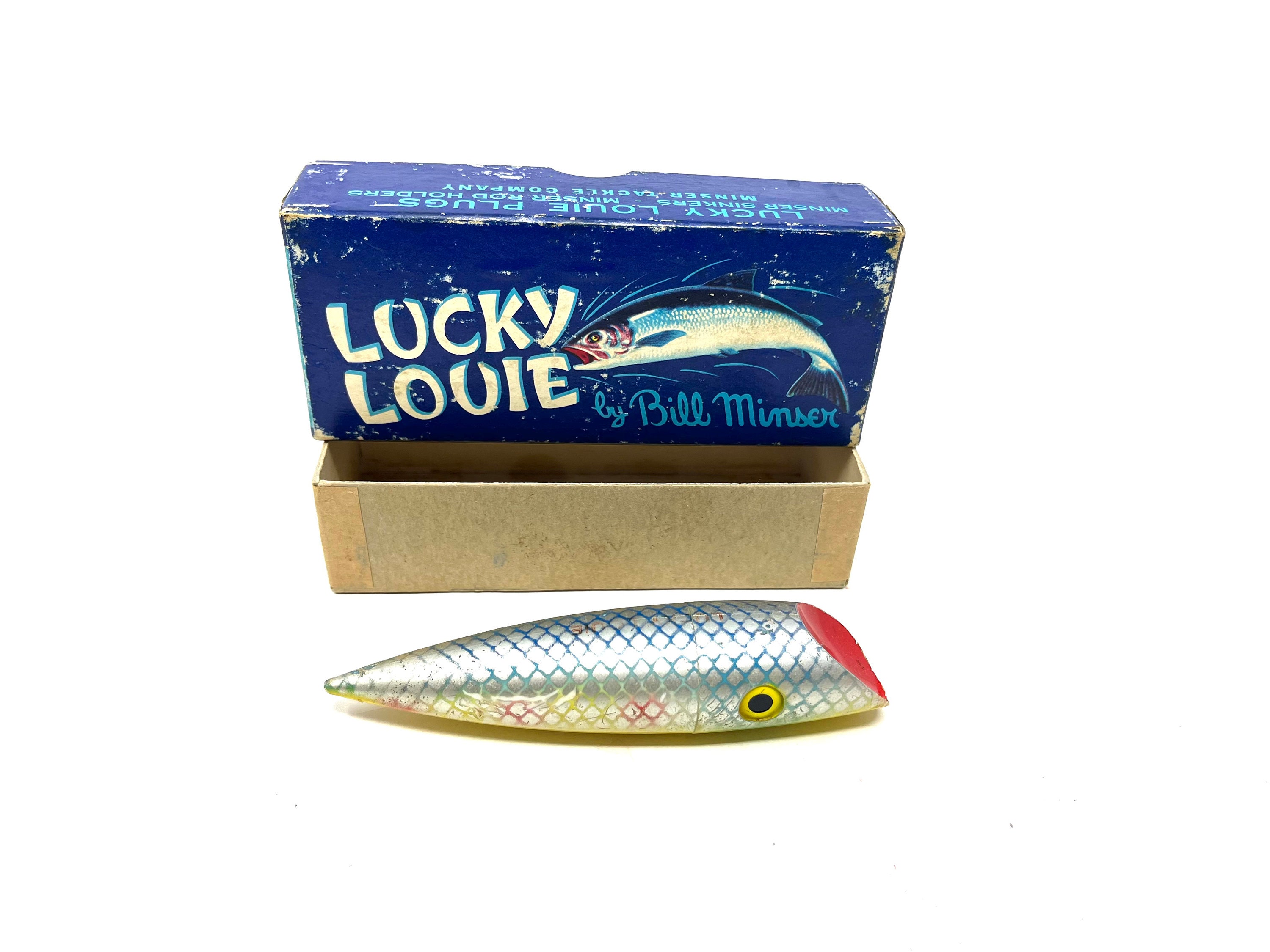 Vintage Bill Minser Lucky Louie Fishing Lure Without Hooks in Box / Antique  Fishing Lure Lucky Louie by Bill Minser 