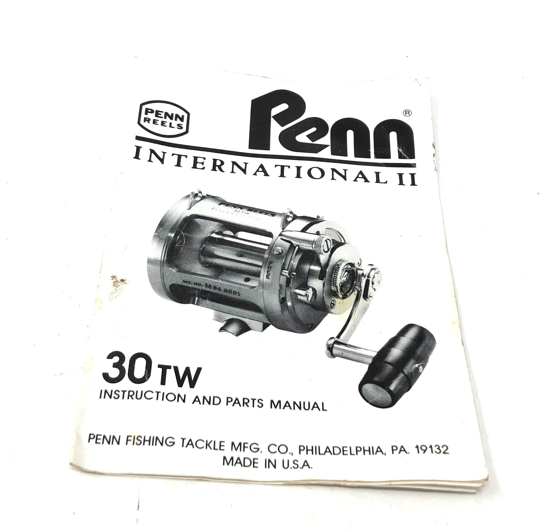 3 Vintage Penn Reel Instruction and Parts Manuals / Penn International II  30 TW Manual / Penn Jibmaster 500 Series Manual / Penn 40B Manual -   Hong Kong
