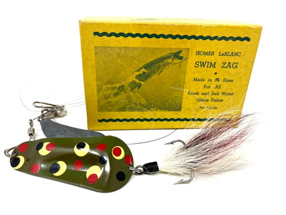 Vintage Homer Leblanc Swim Zag Muskie Fishing Lure With Original