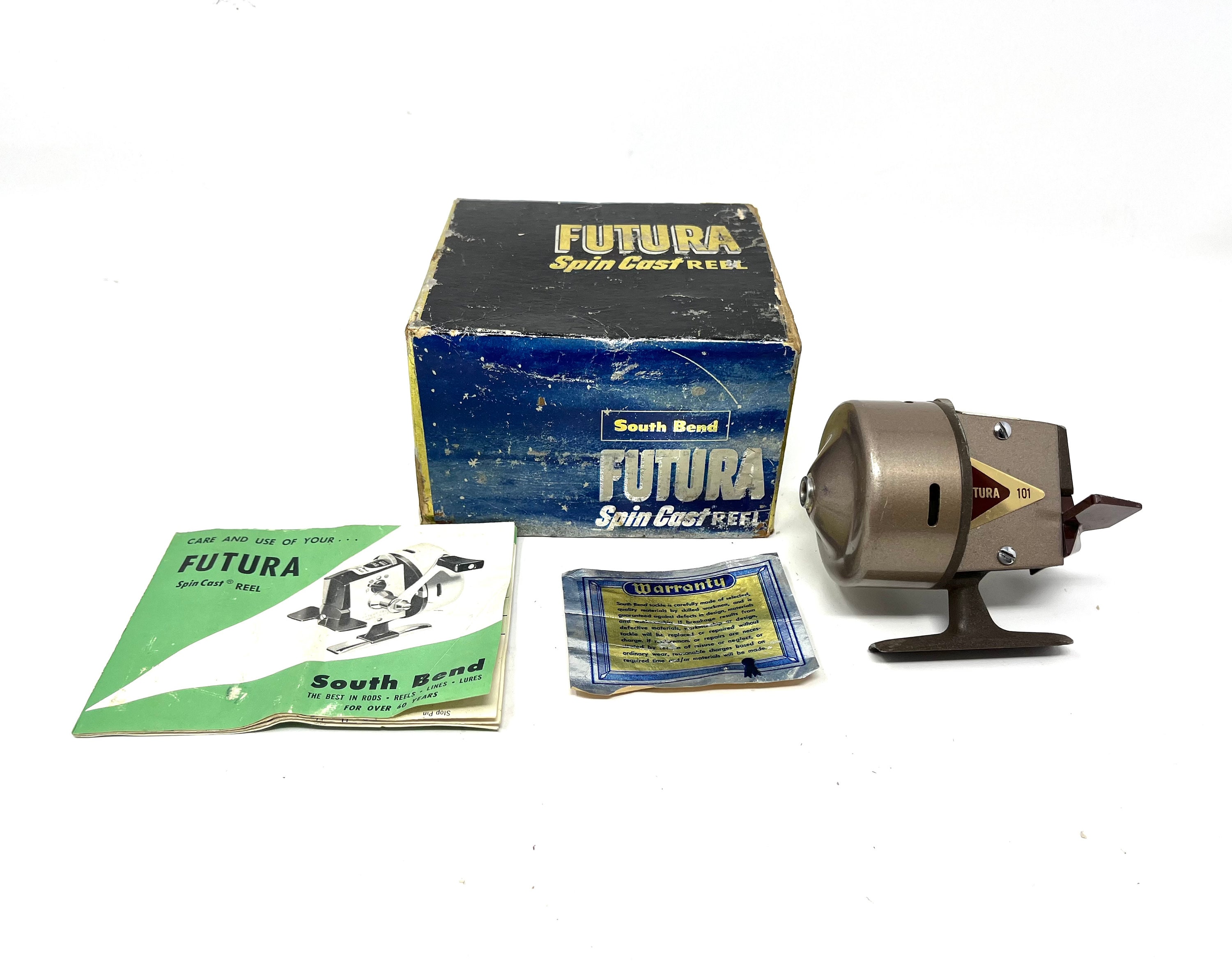 Vintage South Bend Futura 101 Spinning Reel with Box / Antique Fishing Reel  South Bend Future 101