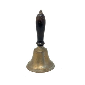 Teachers Handheld School Bell Wood Handle Vintage / Antique Teachers Hand Bell Wood Handle GK901