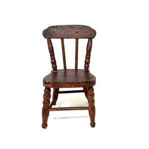 Doll Chair Wooden Furniture Antique / Vintage Miniature Doll Chair / Vintage Doll Chair Miniature Wooden