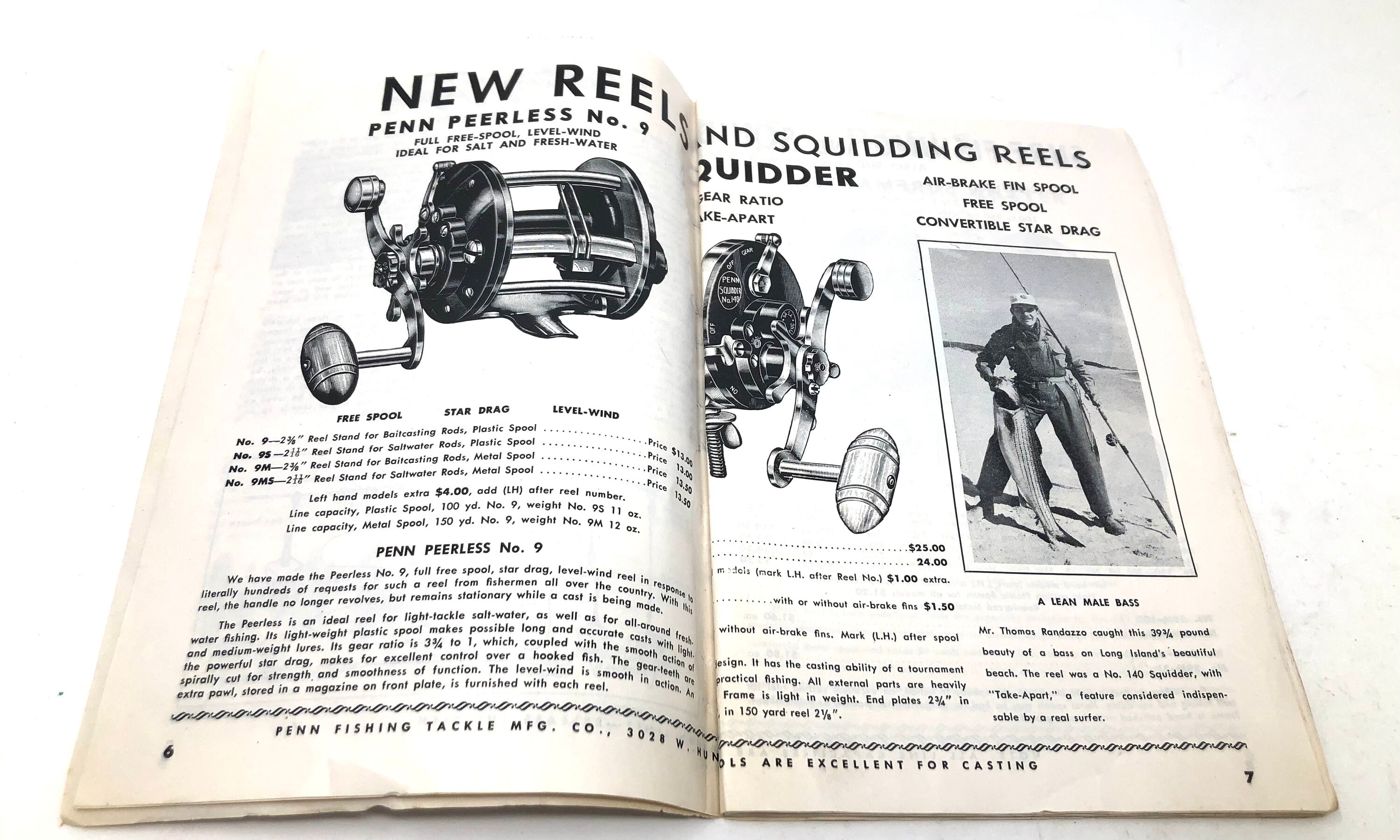 Ancien Catalogue De Pêche Penn Reels - Liste De Prix N°15 - 1950