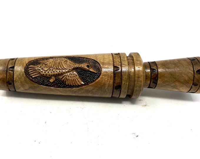 Hand Carved Duck Call / Antique Duck Call Hand Carved / Vintage Duck Call With Duck Carving
