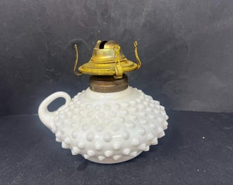 Vintage Fenton Hobnail Milk Glass Lamp Bottom