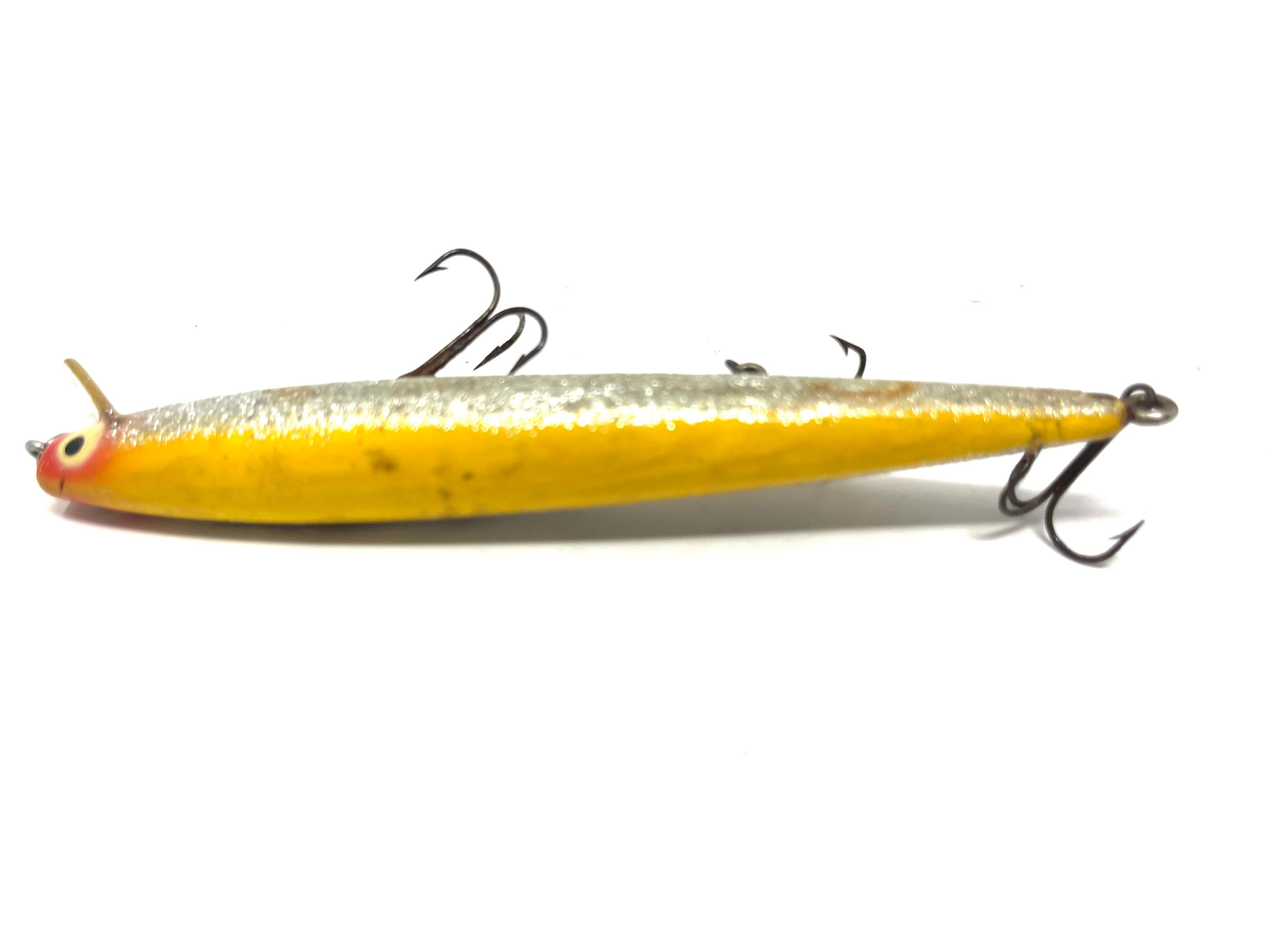 Vintage Heddon Cobra Black White & Gold Dual Hook Jerkbait Fishing Lure