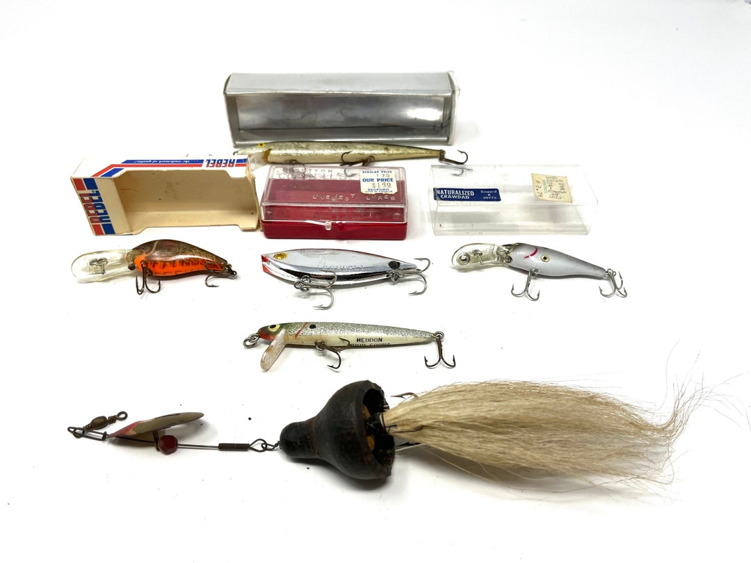 6 Vintage Fishing Lures / Antique Fishing Lures / Rebel Lure / Etsy