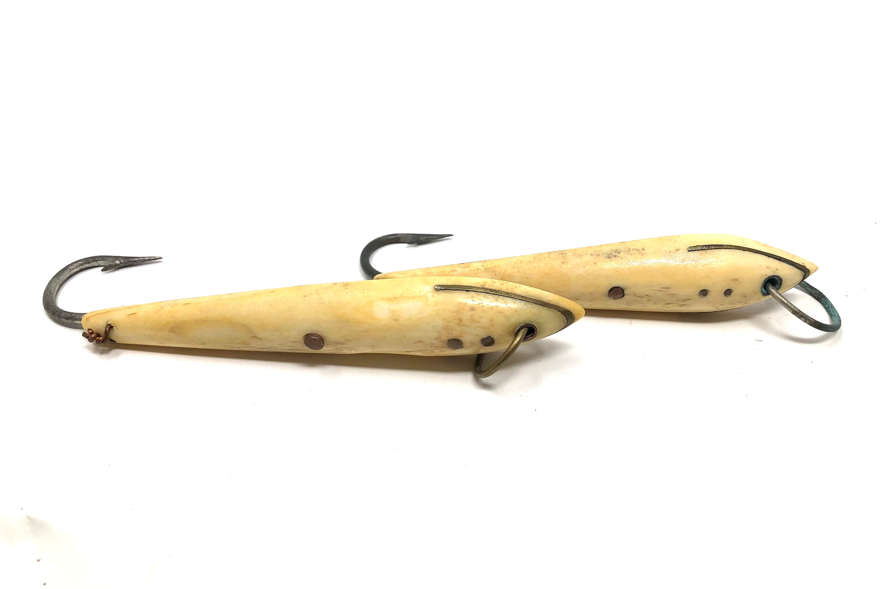 2 Vintage Bone Cod Tuna Jig Fishing Lures / Antique Lures Bone Cod Tuna Jig  -  Denmark