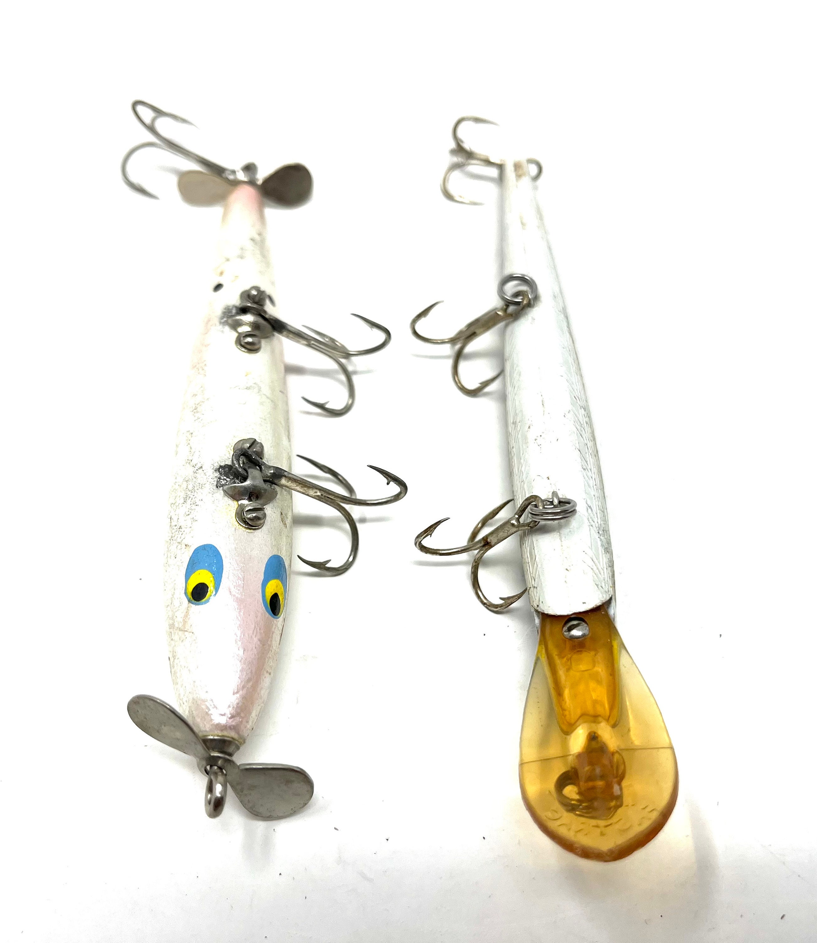 Leurre de pêche vintage coton articulé cordell aileron rouge blanc
