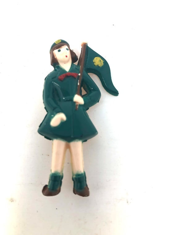 Vintage Girl Scout Figure Brooch / Antique Girl S… - image 5