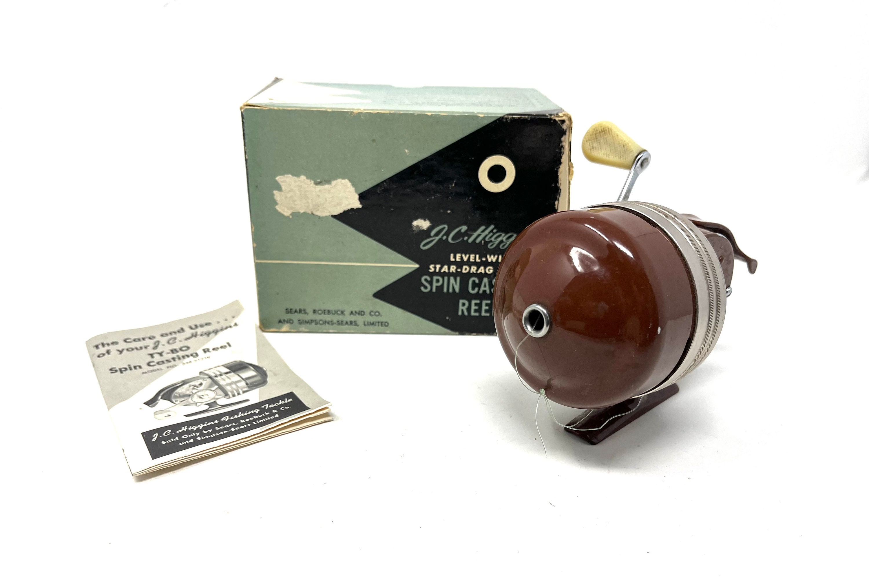 Vintage JC Higgins Model 535 Fishing Reel With Box and Papers