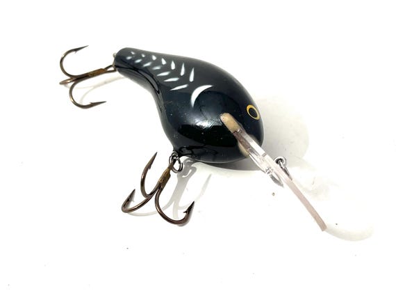 antique black figural fishing lure Vintage Bagley DB-3 Herringbone Fishing Lure: Black Antique Tackle