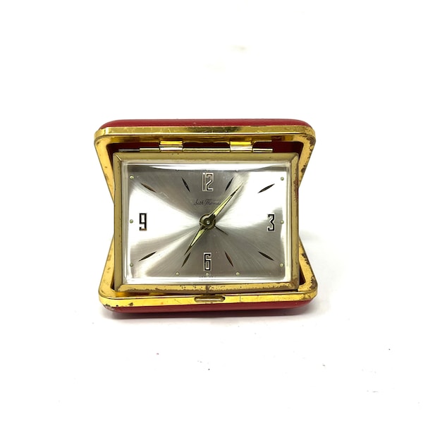 Vintage Seth Thomas Mechanical Travel Alarm Clock Made in Germany / Antique Alarm Clock Seth Thomas
