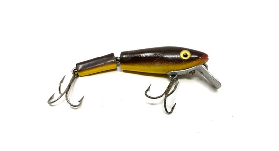 Vintage L & S Baby Cat Floater Lure Brown and Yellow Belly