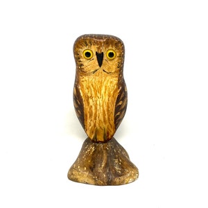Carved Northern Saw-whet Owl / Carved Bird Statue / Northern Saw-whe Owl Bird Lover Gift /  Jim Slack Wood Carving