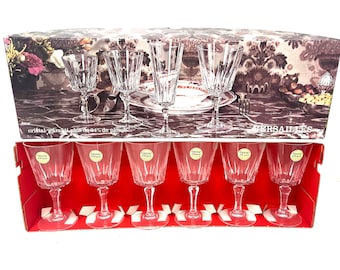 Vintage Versailles Cristal d’Arques Wine/Brandy/Water Glasses Set 6 / Antique Versailles Cristal d'Arques Glass