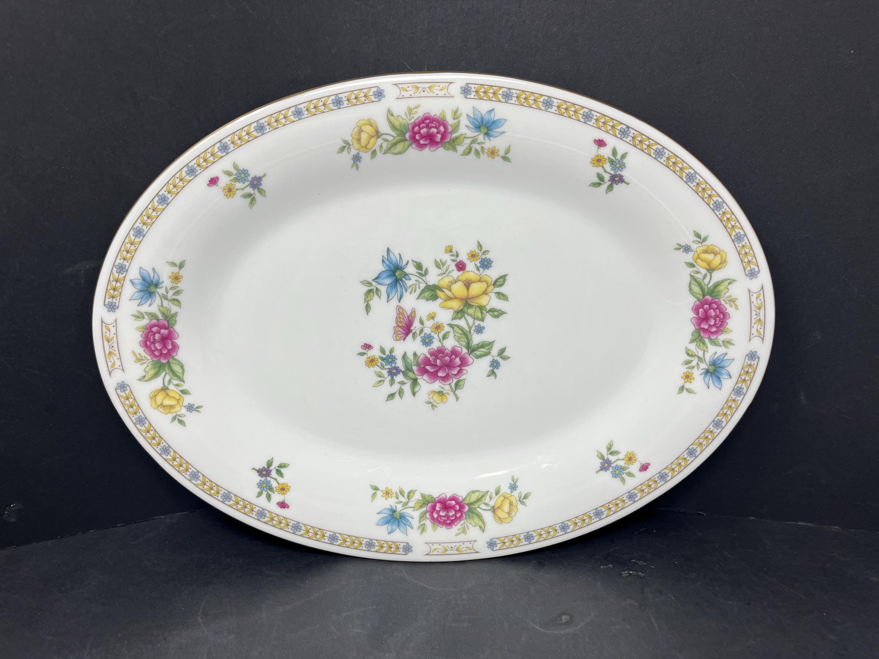 Liling Ling Rose Oval Serving Platter Vintage 14" / Antique Ling Rose by Liling Serving Platter