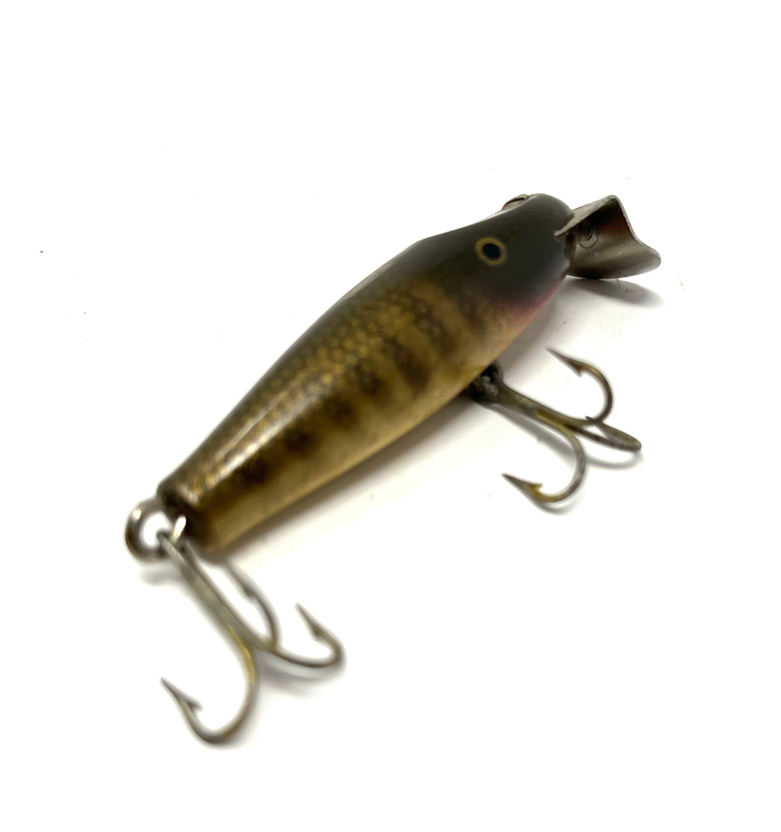 Leurre Vintage Creek Chub Midget Pikie En Bois – Yeux Verre, Pour Brochet