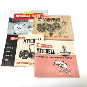 4 Garcia Mitchell Spinning Reel Instruction Manuals Vintage / Antique Spinning Real Manuals Garcia Mitchell