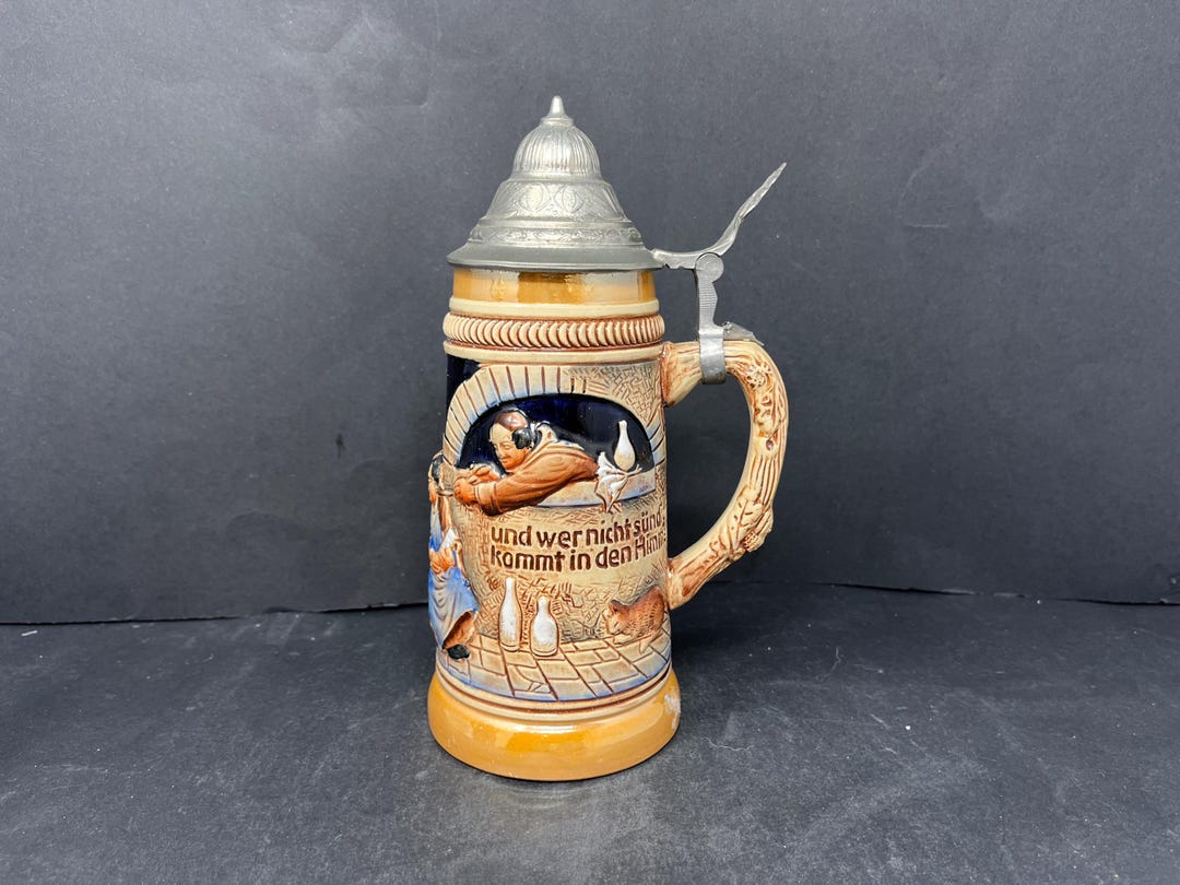Original King Stein With Pewter Lid No 373 1/2 Vintage / Antique German ...