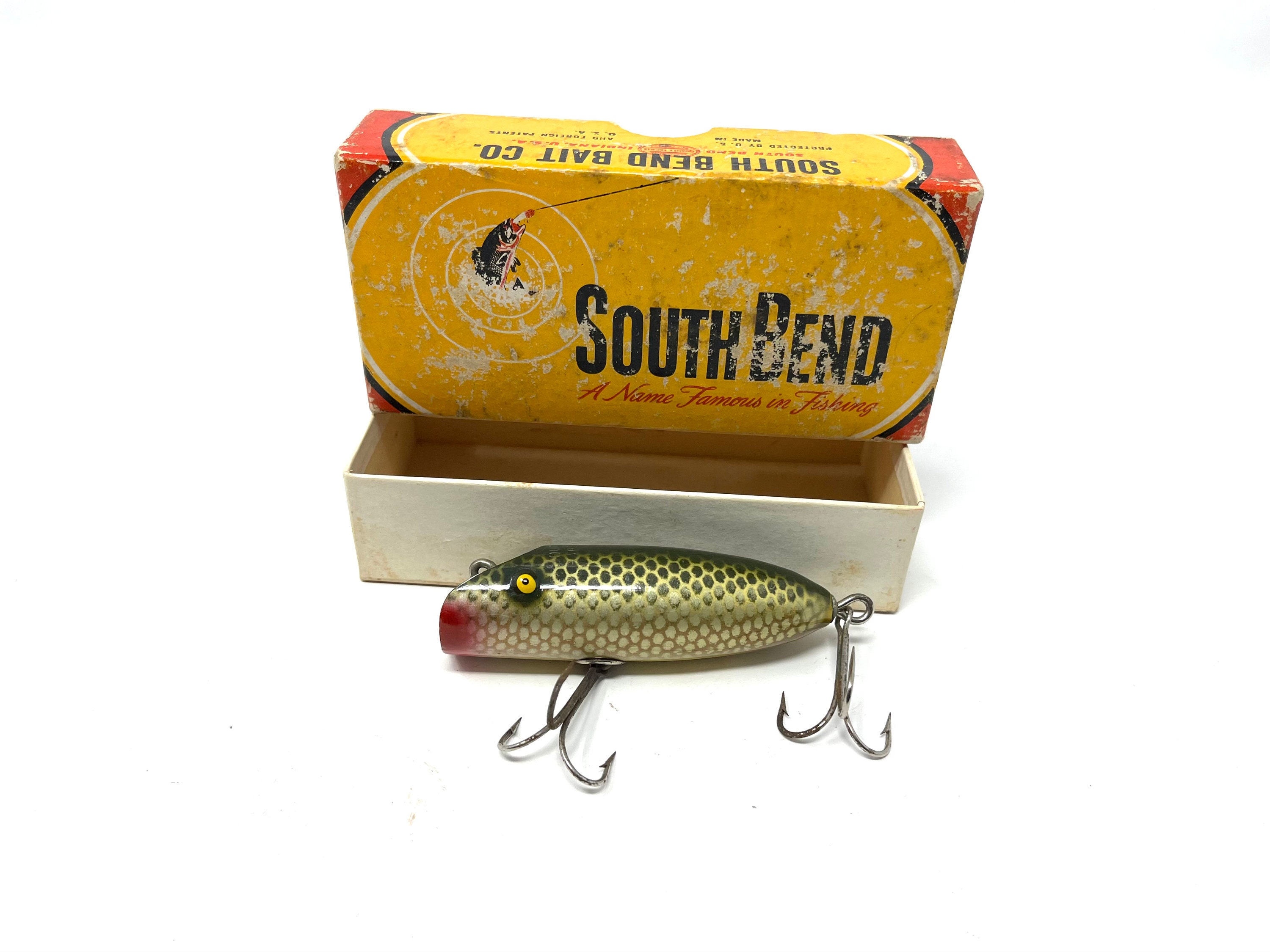 Vintage South Bend 2 1/4 Midge Oreno Arrow Red Head fishing lure - AAA  Auction and Realty