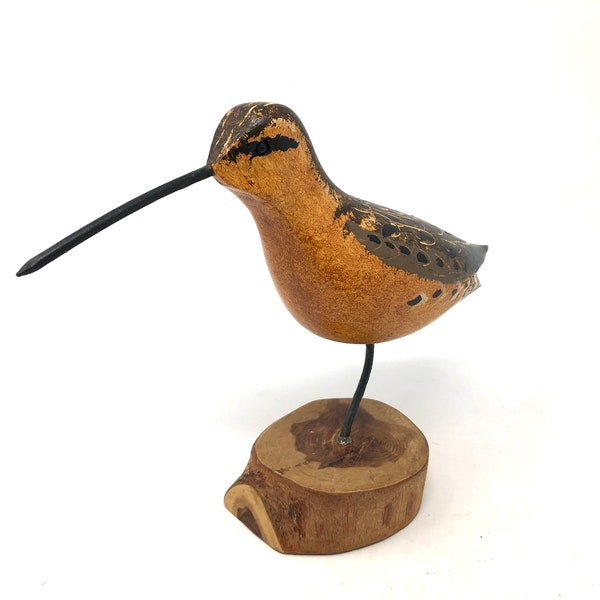 Carved Dowitcher Bird / Carved Bird Statue / Dowitcher Bird Lover Gift / Dowitcher Shorebird Wood Carving / Jim Slack Wood Carving
