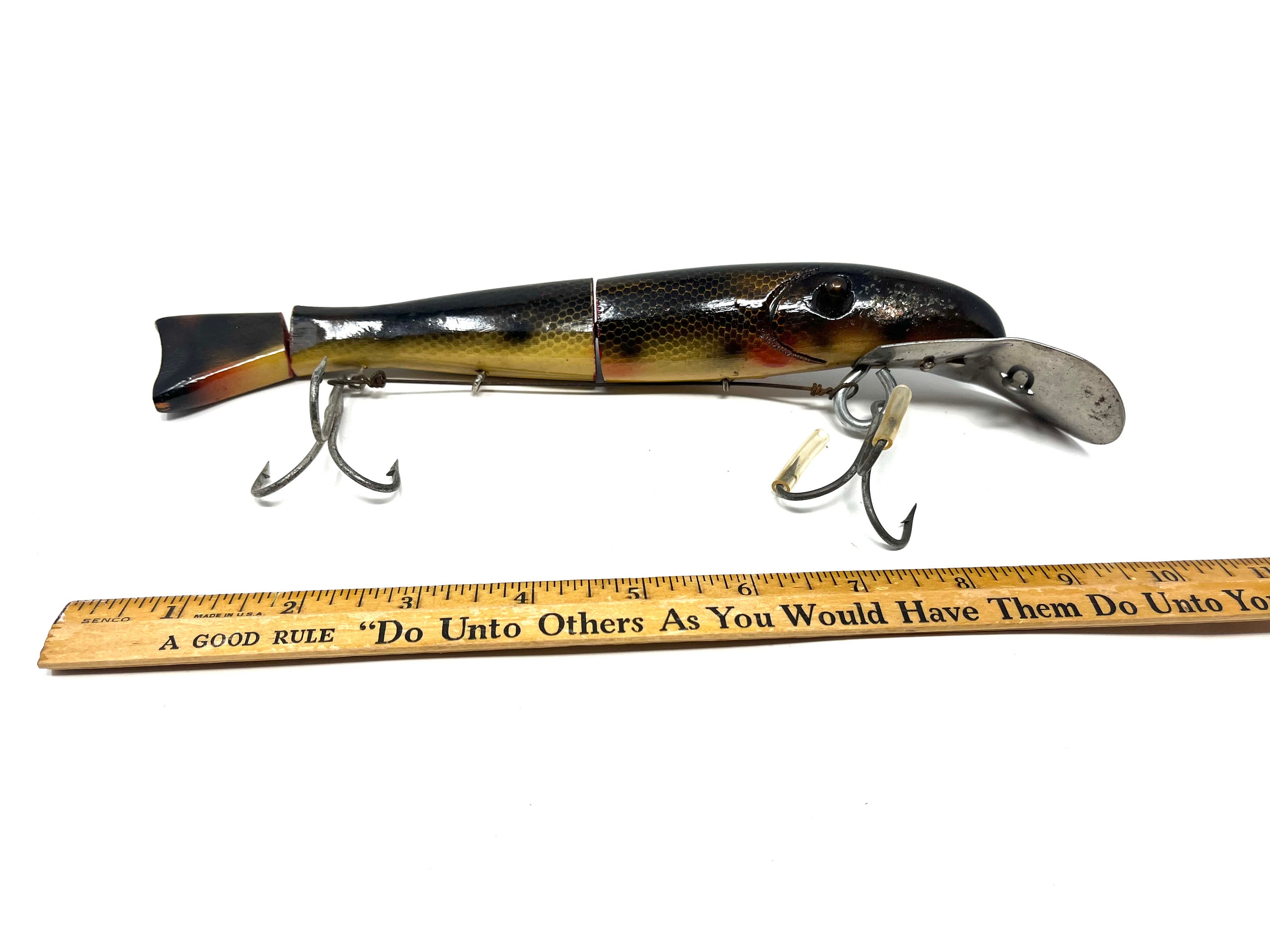 Vintage Bud Stewart 3 Section Jointed Sucker Fishing Lure in