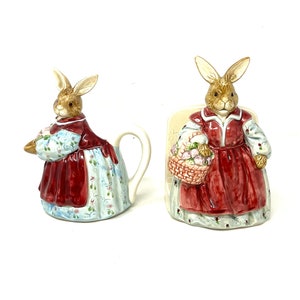 Vintage Otagiri Ceramic Mama Bunny Rabbit Creamer and Napkin Holder - Etsy