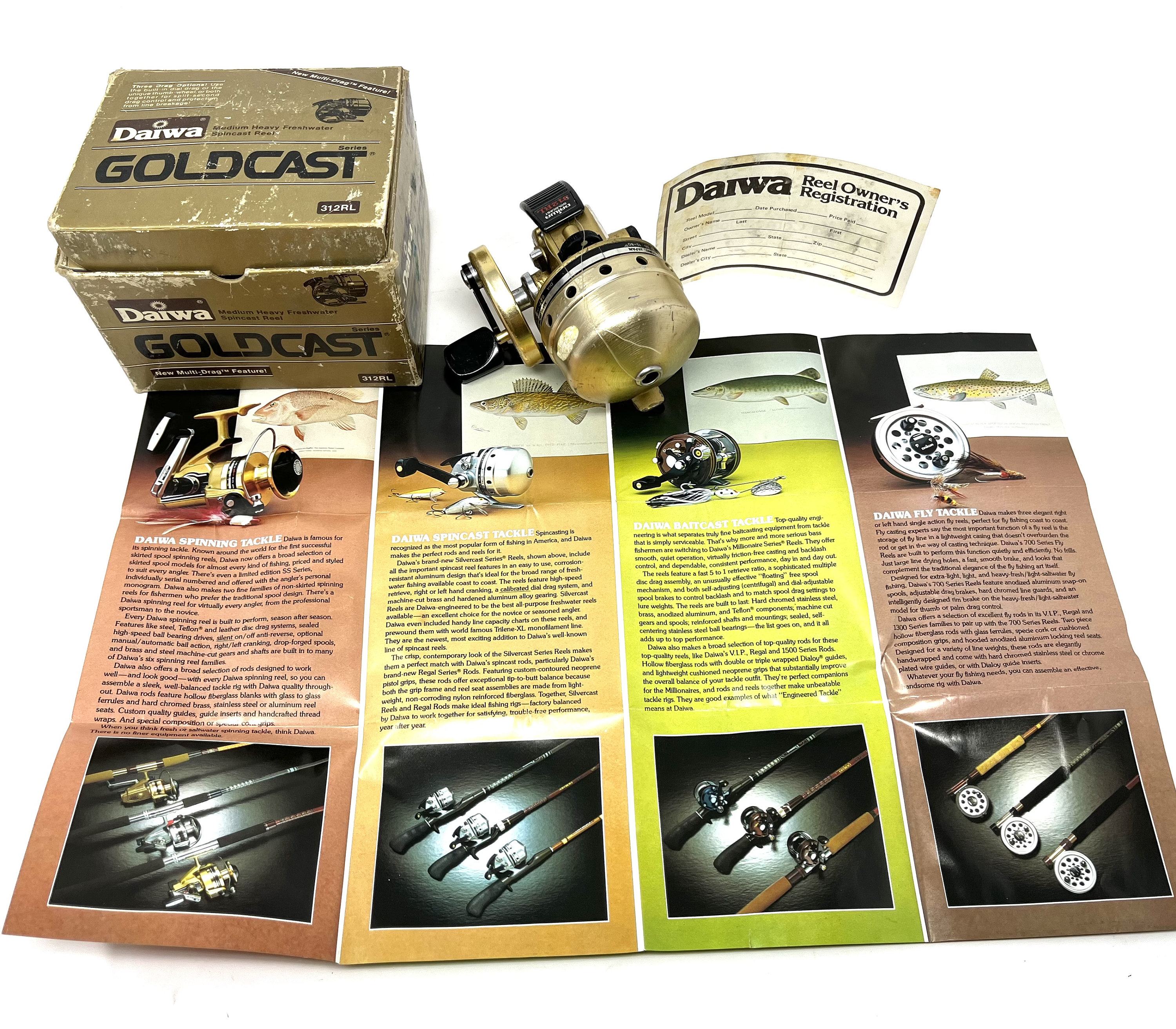 Vintage Daiwa Goldcast 312RL Spincast Reel with Box and Papers / Antique  Fishing Reel Daiwa Goldcast 312RL