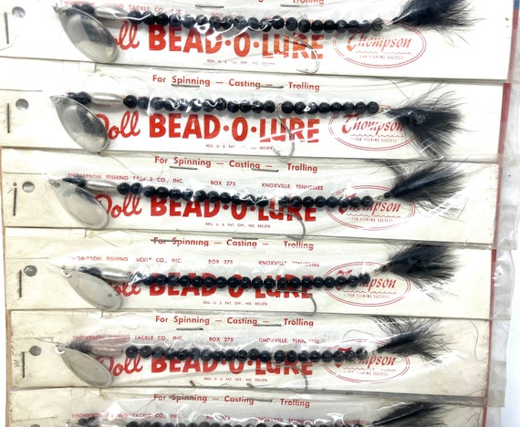 6 Vintage Doll Bead O Lure Fishing Lures on Store Card / Antique Fishing  Lure Doll Bead O Lure on Store Card 