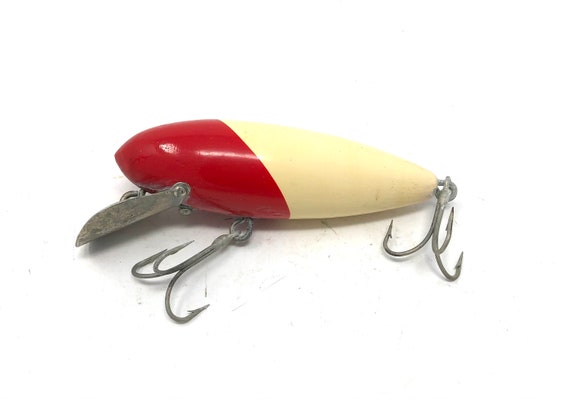 Beautiful Vintage Pelican Wood Lure White Red / Antique Fishing Lure  Pelican Red Head -  Israel