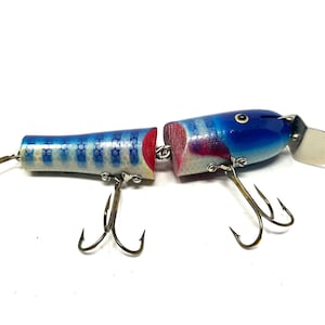 blue shorts colored fishing lures Vintage Lucky Strike Jointed Pikie Fishing Lure: Blue Tough Color, Unfished
