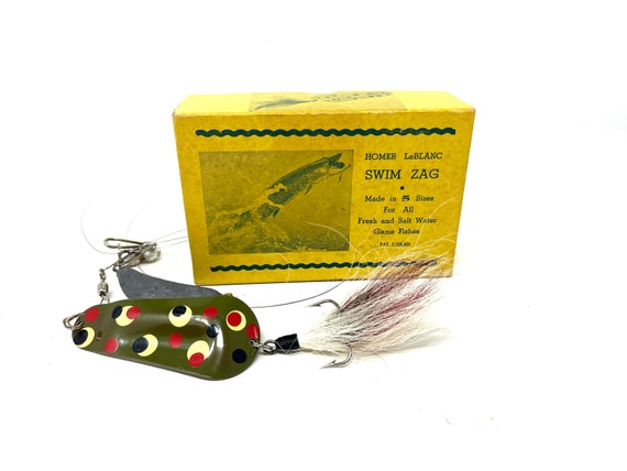 Vintage Homer Leblanc Swim Zag Muskie Fishing Lure With Original